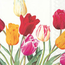 Load image into Gallery viewer, IHR Tulips White Cocktail Napkin
