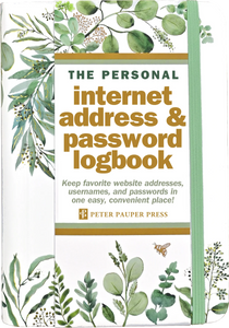 Peter Pauper Press Ecualyptus Internet Address & Password Logbook