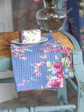 Load image into Gallery viewer, April Cornell Cottage Rose Wedgewood Blue Teatowel

