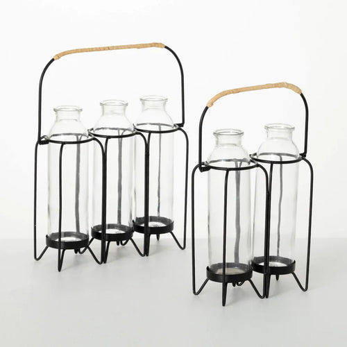Sullivans Modern & Metal Bottle Vase Set