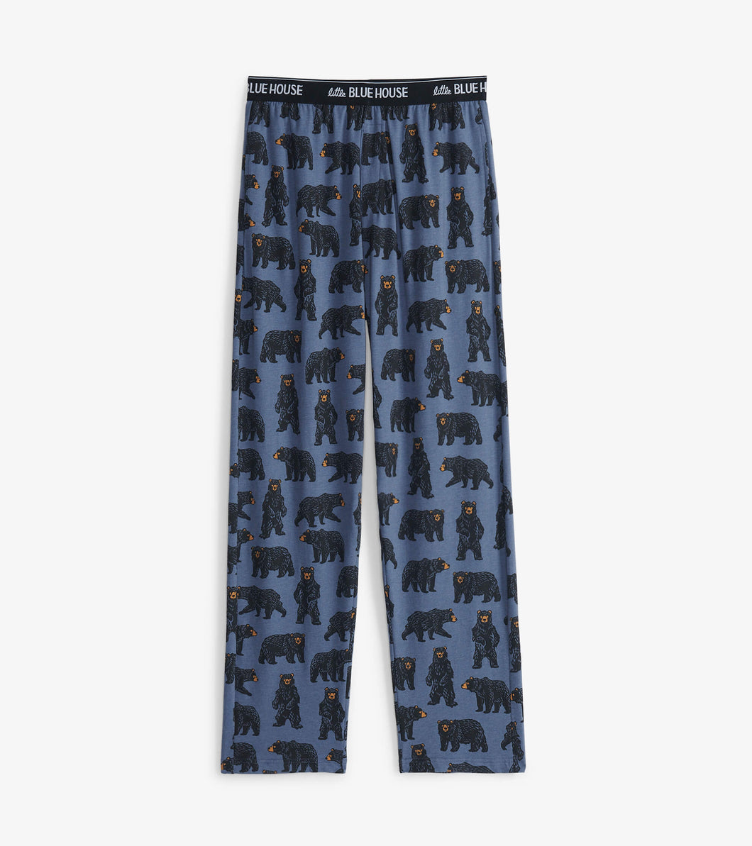 Hatley Little Blue House Wild Bear Men's Jersey Pants