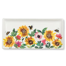 Load image into Gallery viewer, Abbott Sunflowers &amp; Bees Rectangular Platter
