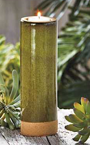 Glazed Convertible Candle Holder - Spruce Green