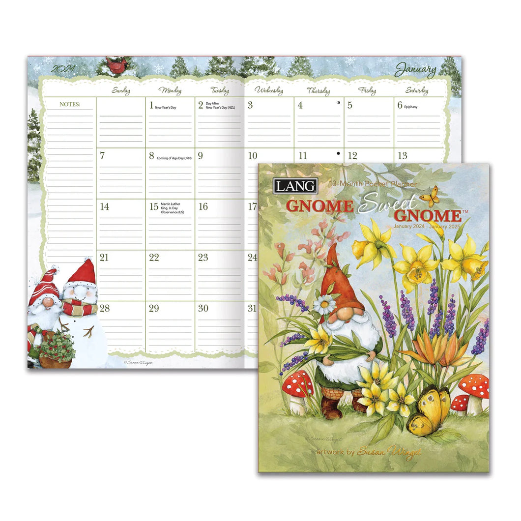 2024 Lang Monthly Pocket Planner - Gnome Sweet Gnome
