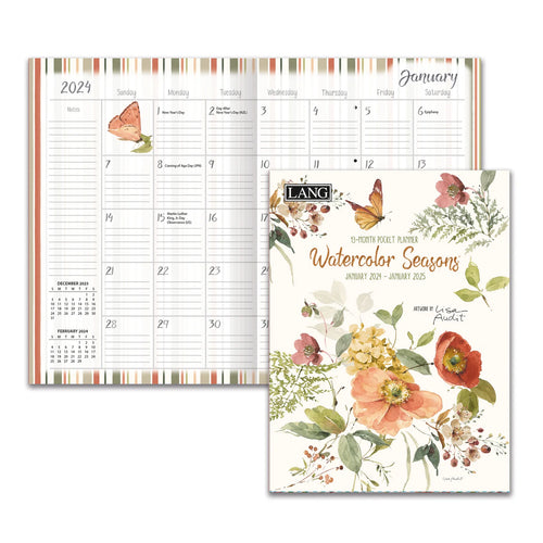 Lang 2024 Watercolor Seasons Monthly Pocket Planner
