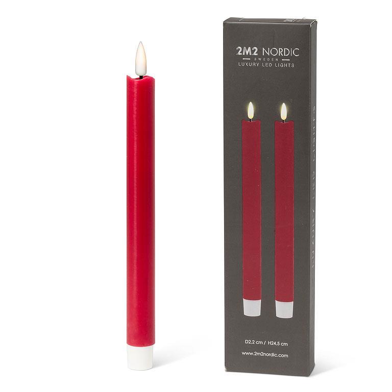 Abbott Luxlite LED Red Taper Candle Set