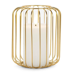 Abbott Gold Cage Lantern with LED Candle
