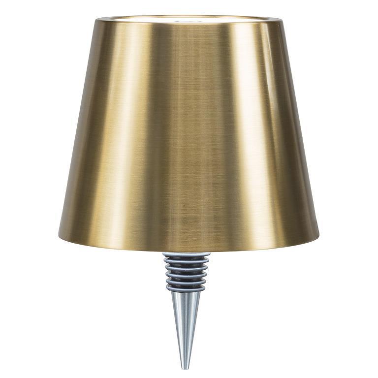 Classic Shade LED Bottle Stopper Light - Brushed Gold