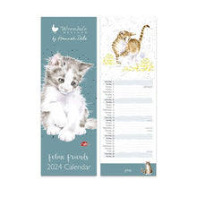 Load image into Gallery viewer, Wrendale Designs 2024 Feline Friends Cat Slim Calendar
