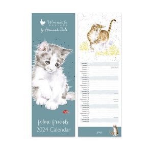 Wrendale Designs 2024 Feline Friends Cat Slim Calendar