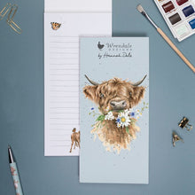 Load image into Gallery viewer, Wrendale Designs Daisy Coo Highland Coo Magnetic Shopping Listpad
