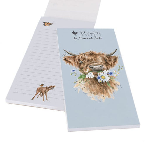 Wrendale Designs Daisy Coo Highland Coo Magnetic Shopping Listpad