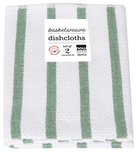 Danica Now Designs Basketweave Dishcloth Set Elm Green