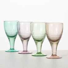 Load image into Gallery viewer, Colour Vintage Pastel Glass Goblet Set
