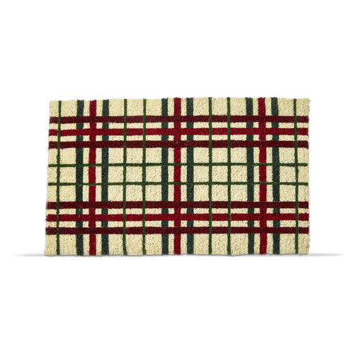 Tag Christmas Plaid Coir Mat