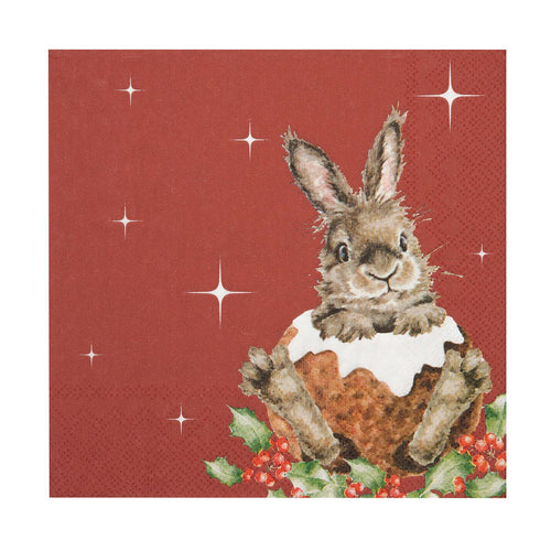 Wrendale Merry Little Christmas Rabbit Paper Napkins