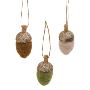 Glittered Felt Acorn Ornament