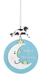 Ganz Cow Over the Moon Baby's First Christmas Ornament