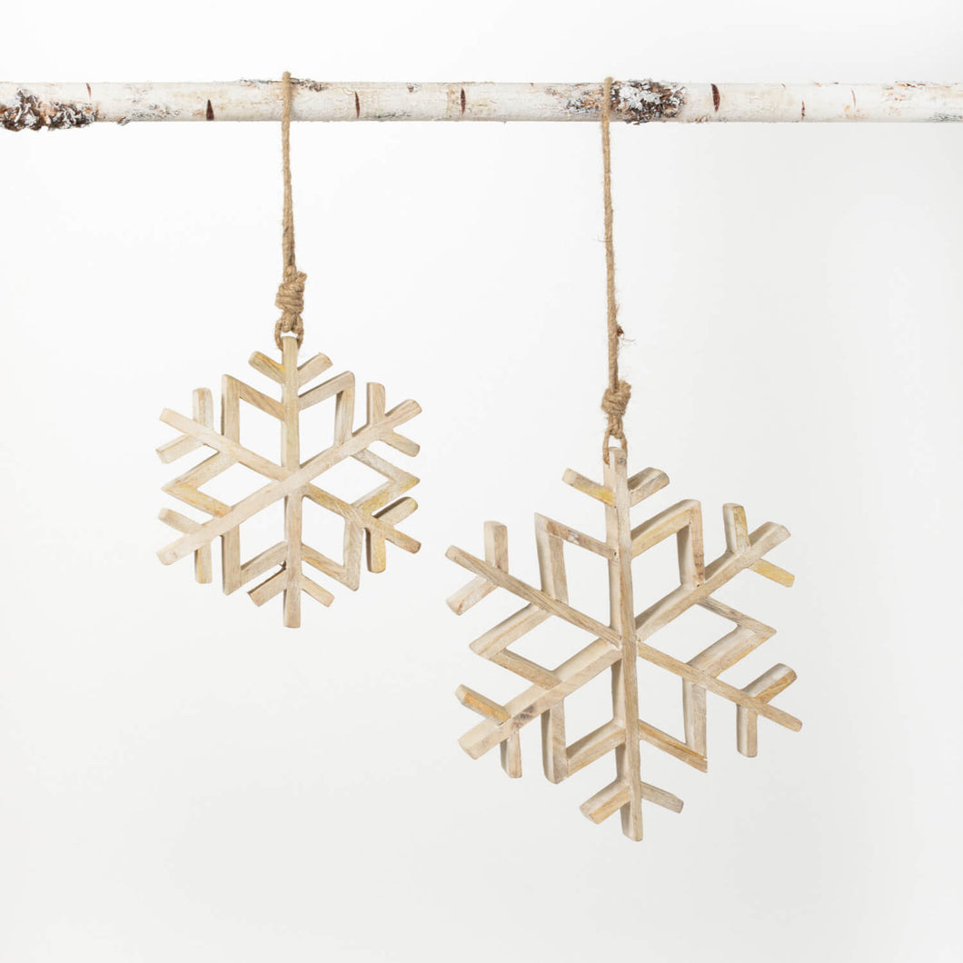 Rustic Wood Snowflake Ornament