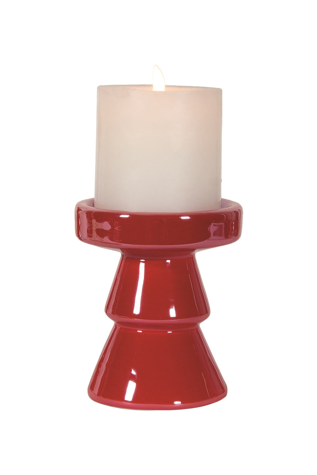 Nutcracker Designs Red Lustre Pillar Holder