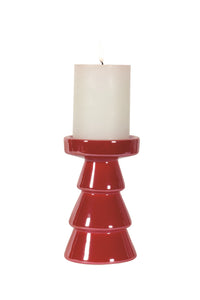 Nutcracker Designs Red Lustre Pillar Candle Holder