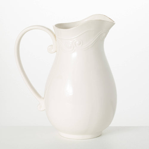 Sullivans White Ceramic Vintage Pitcher