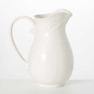 Sullivans White Ceramic Vintage Pitcher