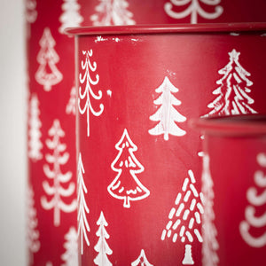 Red Tree Motif Planter