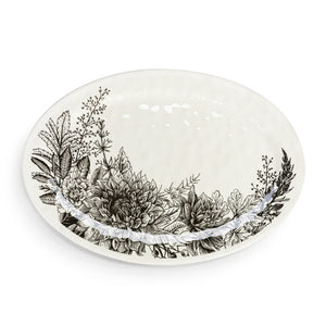 Demdaco Floral Melamine Oval Platter
