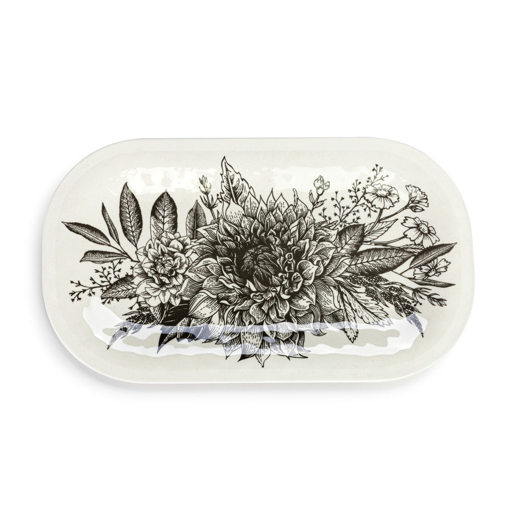 Demdaco Floral Melamine Rectangular Platter