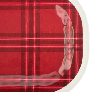 Demdaco Red Plaid Medium Melamine Rectangular Platter