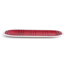 Load image into Gallery viewer, Demdaco Red Plaid Medium Melamine Rectangular Platter
