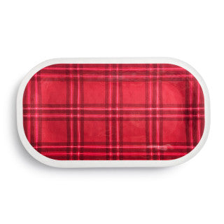 Demdaco Red Plaid Medium Melamine Rectangular Platter