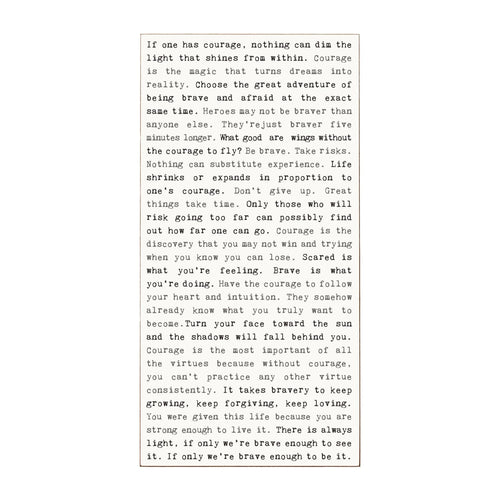 Cedar Mountain Courage Typewriter Sign