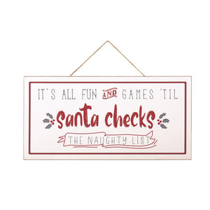 'Santa Checks' Sign