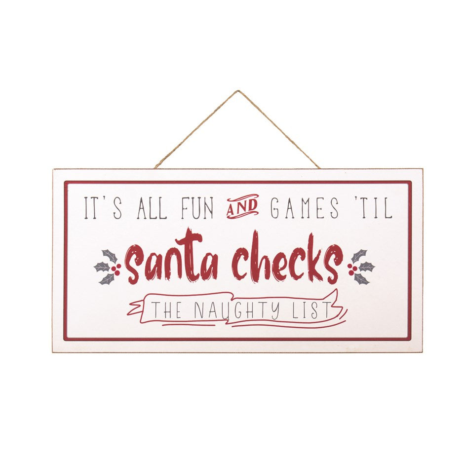'Santa Checks' Sign