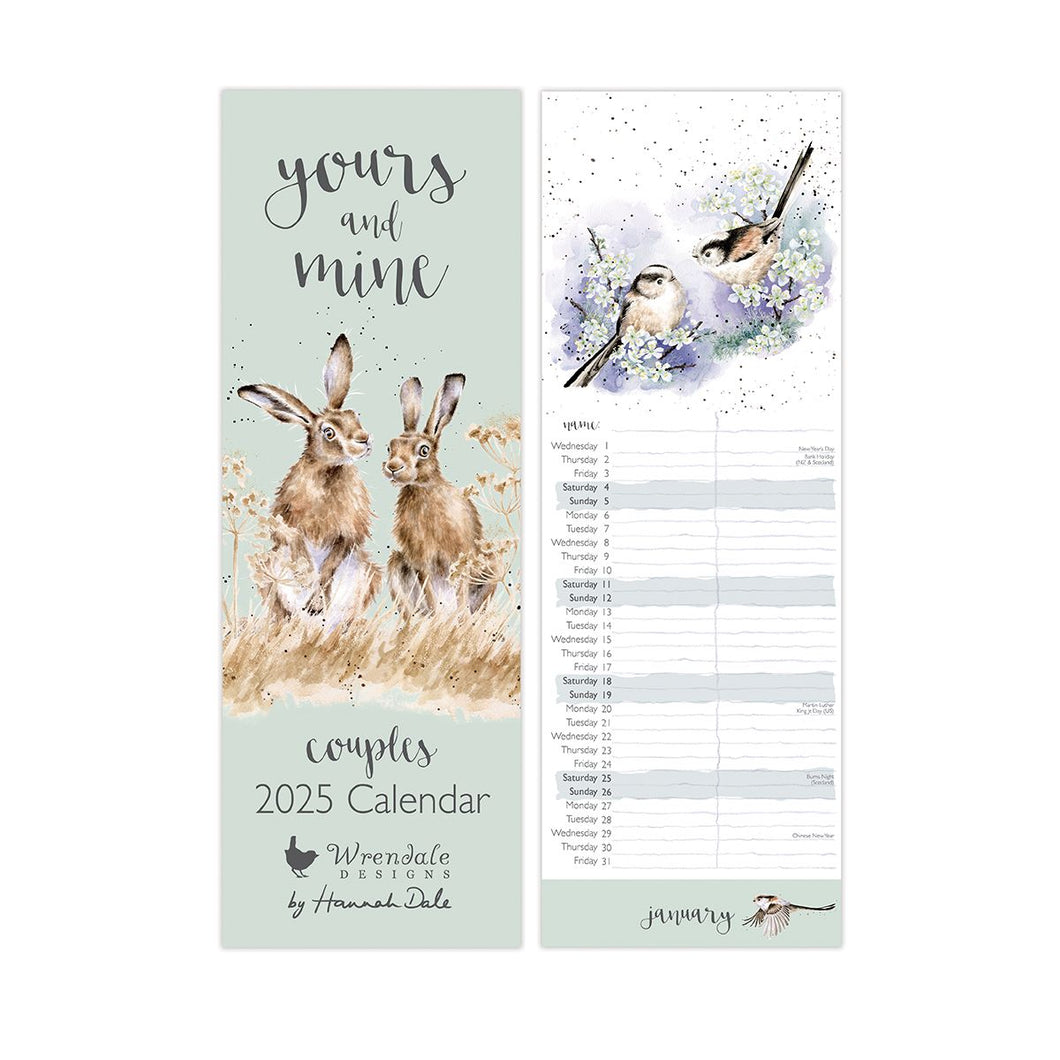 Wrendale Yours & Mine 2025 Slim Calendar