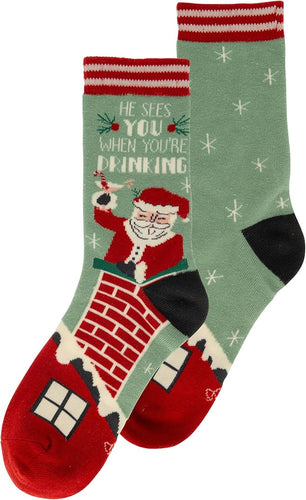 Karma Gifts Santa Holiday Crew Socks Womens