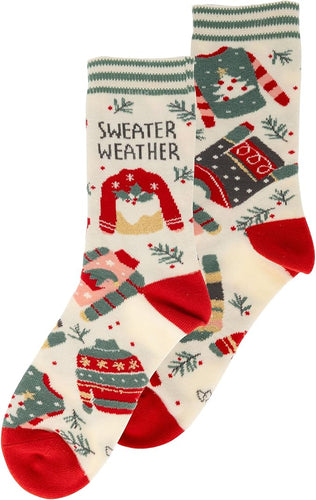 Karma Gifts Sweater Weather Holiday Crew Socks Womens