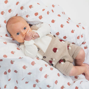 Lulujo Mushrooms Swaddle Blanket