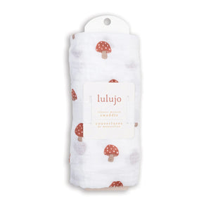 Lulujo Mushrooms Swaddle Blanket