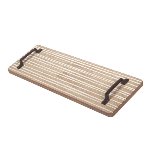 Striped Wood Tray