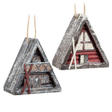 Load image into Gallery viewer, Snowy A-Frame Chalet Ornament
