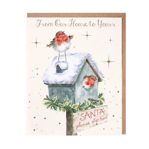 Wrendale Designs Please Stop Here Robin Christmas Card Pack