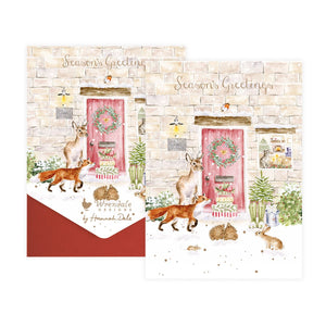 Wrendale Christmas Cottage Woodland Animal Christmas Card Pack