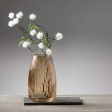 Load image into Gallery viewer, Ribbed Amber Glass Vase

