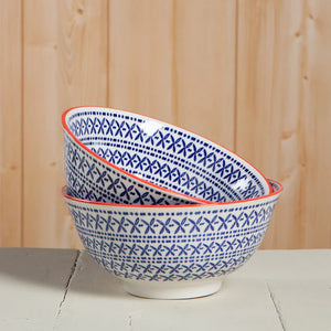 Blue Cross Stamped Bowl
