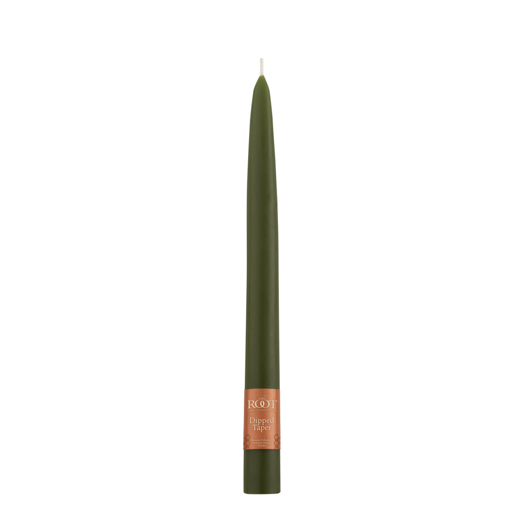 Root Dipped Taper Candle Dark Olive