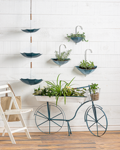 Load image into Gallery viewer, Denim Blue Bicycle Planter
