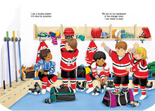 Load image into Gallery viewer, Scholastic I Am a Hockey Player Shaped Board Book
